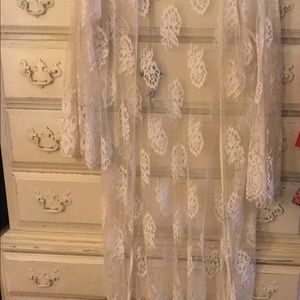 Ivory lace maxi duster